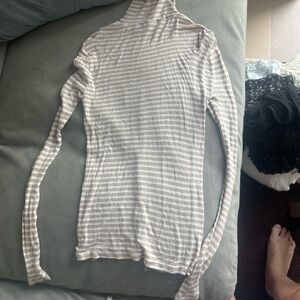 Gap Striped Long Sleeve Turtleneck Top